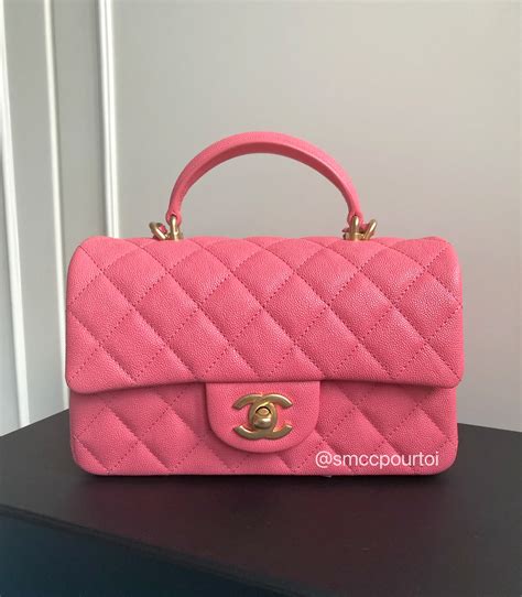 chanel mini cf handle price|chanel mini with top handle.